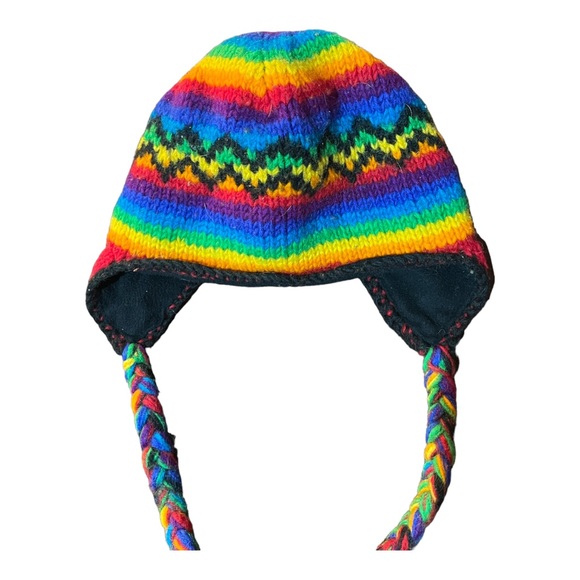 Wool knitted hat with fleece with Micro Fleece Lining, Ear Flaps, Beanie/ - Picture 3 of 10